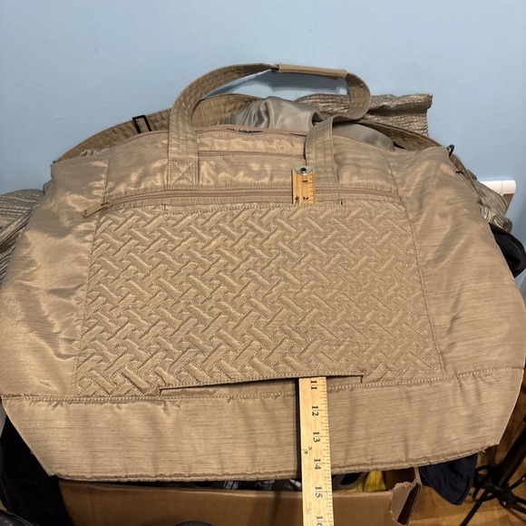 Lug Tote Bag Aerial 2 Pineapple Gold Quilted Embroidery Travel Beach Everyday - Picture 15 of 16